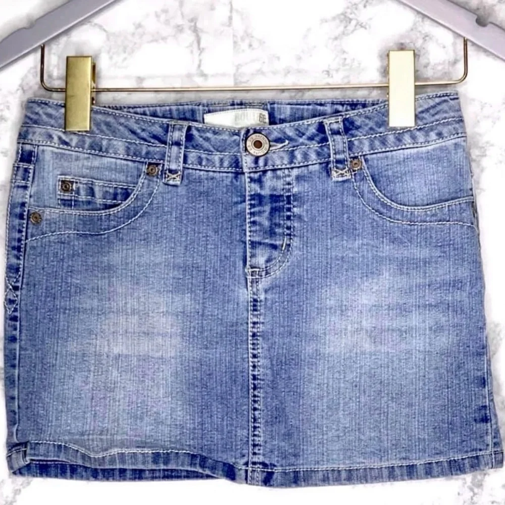 Route 66 Girls Y2K Light Wash Denim Mini Skirt Size 12
